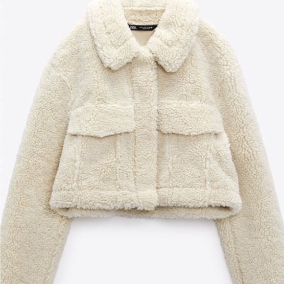 Crop shearling jacket - Picture 5 of 7